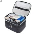 thumbnail image 4 of PULLIMORE Portable Travel Makeup Bags Double Layer Cosmetic Cases Make Up Organizer Toiletry Bag for Women and Girls (Blue), 4 of 8