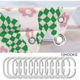 thumbnail image 5 of Matisse Y2K Shower Curtain Set 71Wx71H Inches Abstract 70s Aesthetic 90s 00s Sage Green Pink Groovy Trendy Hippie Modern Polyester Waterproof Bathroom Curtain with 12 Hooks, 5 of 5
