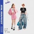 thumbnail image 3 of Camiseta Kawaii Hello Kitty de manga corta americana Sanrio Y2K Spicy Girls moda diseño Original Top corto de cuello redondo, 3 of 4
