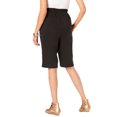 thumbnail image 3 of Roaman's Women's Plus Size Soft Knit Bermuda Short Pull On Elastic Waist, 3 of 5