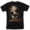Friday The 13th Mens Black Jason Mask Graphic Horror Movie T-Shirt