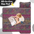 thumbnail image 4 of Geometric Triangle Purple Pattern Teens Toddler Nap Mat with Pillow, Sleeping Mat Bag for Preschool Daycare 59"x22", 4 of 6