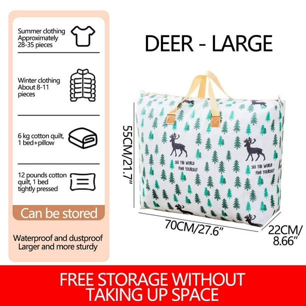Xihbxyly Bolsa de Almacenamiento de Gran Capacidad, Plegable, de Tela, Transpirable y Resistente a Las Polillas, Fácil de Transportar, Ideal para Colchas, Mantas, Ropa y Organización Del Hogar, Ahorr