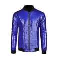 thumbnail image 5 of INSPIRE CHIC Men's Jackets Long Sleeve Zipper Glitter Bomber Jacket Coats 2XL Blue, 5 of 6