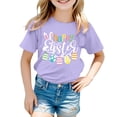 thumbnail image 3 of JIAYUE Kids Boys Girls Easter Tops Cartoon Print Short Sleeve Pull-On Crew Neck Classic Fit T Shirts For Toddler Daily Clothing, 3 of 5