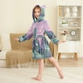 thumbnail image 4 of FORMRS Niños Bathrobe Unisex Hooded Robe Soft Plush Pajamas Sleepwear, Size 7-9T, Green Night Deer, 4 of 7