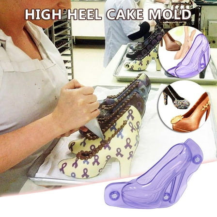 Qiopertar Under $5 Reusable Heavy Bottom Chocolate Cake Mold, High Heel Shape Baking Craft for Fondant Cake, Cake Mold Baking Tool