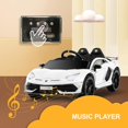 thumbnail image 3 of Uenjoy 12V Kids Electric Ride On Car Lamborghini Aventador SVJ Motorized Vehicles with Remote Control, Battery Powered, LED Lights, Wheels Suspension, Music, Horn,Compatible with Lamborghini,White, 3 of 9
