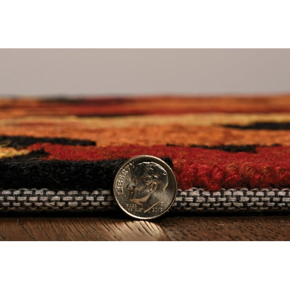 Riverbay Furniture Transitional Polyester 8'x10' Rug in Black and Red