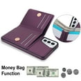 thumbnail image 3 of ELEHOLD Case for Samsung Galaxy S21,Business PU Leather Stand Case with Card Holder & Ring Holder,Deeppurple, 3 of 7