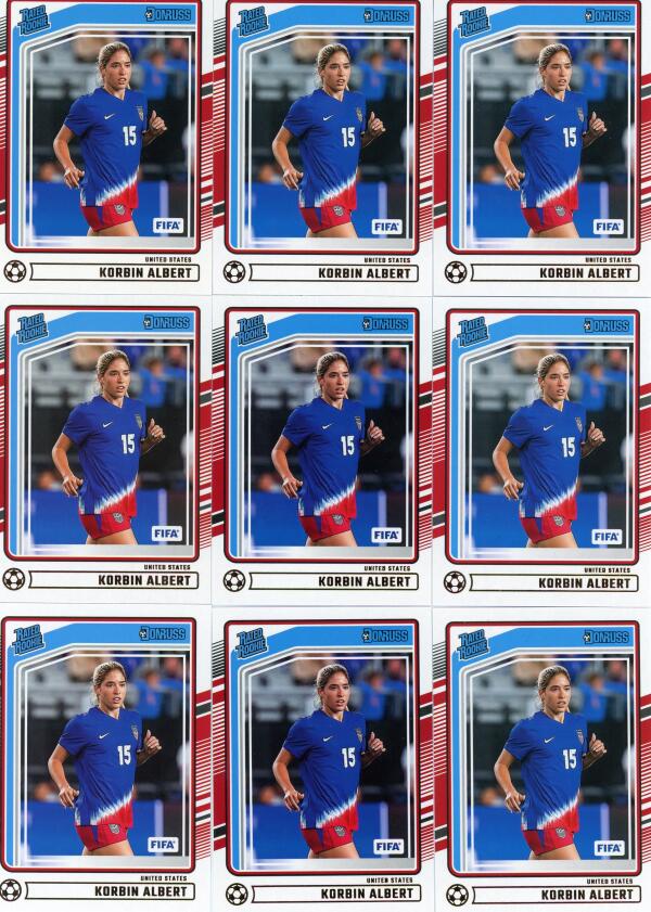2024-25 DONRUSS #187 KORBIN ALBERT - 9 CARD LOT RATED ROOKIE UNITED STATES -USWNT