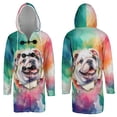 thumbnail image 3 of Funny Watercolor Adorable Bulldog Peeking Through Torn Paper Effect All Over Print 3D Hooded Duffle Toggle Coat Dog Lover Gifts Idea - 00026, 3 of 6