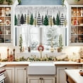 thumbnail image 2 of Merry Christmas Kitchen Valance,Plaid Xmas Tree Window Valances,Winter Snowflakes Short Curtains Window Treatment Rod Pocket Drapes,Grey Back Valances Curtain for Bedroom 54x18in, 2 of 6