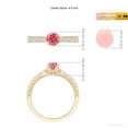 thumbnail image 5 of ANGARA Lab Grown Pink Diamond Engraved Engagement Ring for Women in 14K Yellow Gold (Size-4.6mm| Color-Fancy Intense| Clarity-VS) | Anniversary, Jewelry Gift for Women | Lab-Grown Pink Diamond Ring, 5 of 7