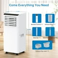 thumbnail image 5 of Litake Portable Air Conditioner, 8,000Btus AC Unit 3-in-1 Portable Air Conditioner w/Dehumidifier & Fan Modes Remote Control for Home up to 350 sq. ft. Complete Window Mount Exhaust Kit, White, 5 of 8