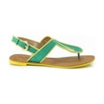 thumbnail image 2 of Qupid Athena-553A Colorblock Slingback Thong Flat Sandal, 2 of 3