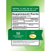 Vitamin K2 Supplement | 800 mcg | 50 Softgels | MK4 MK7 Complex | by Natures Truth