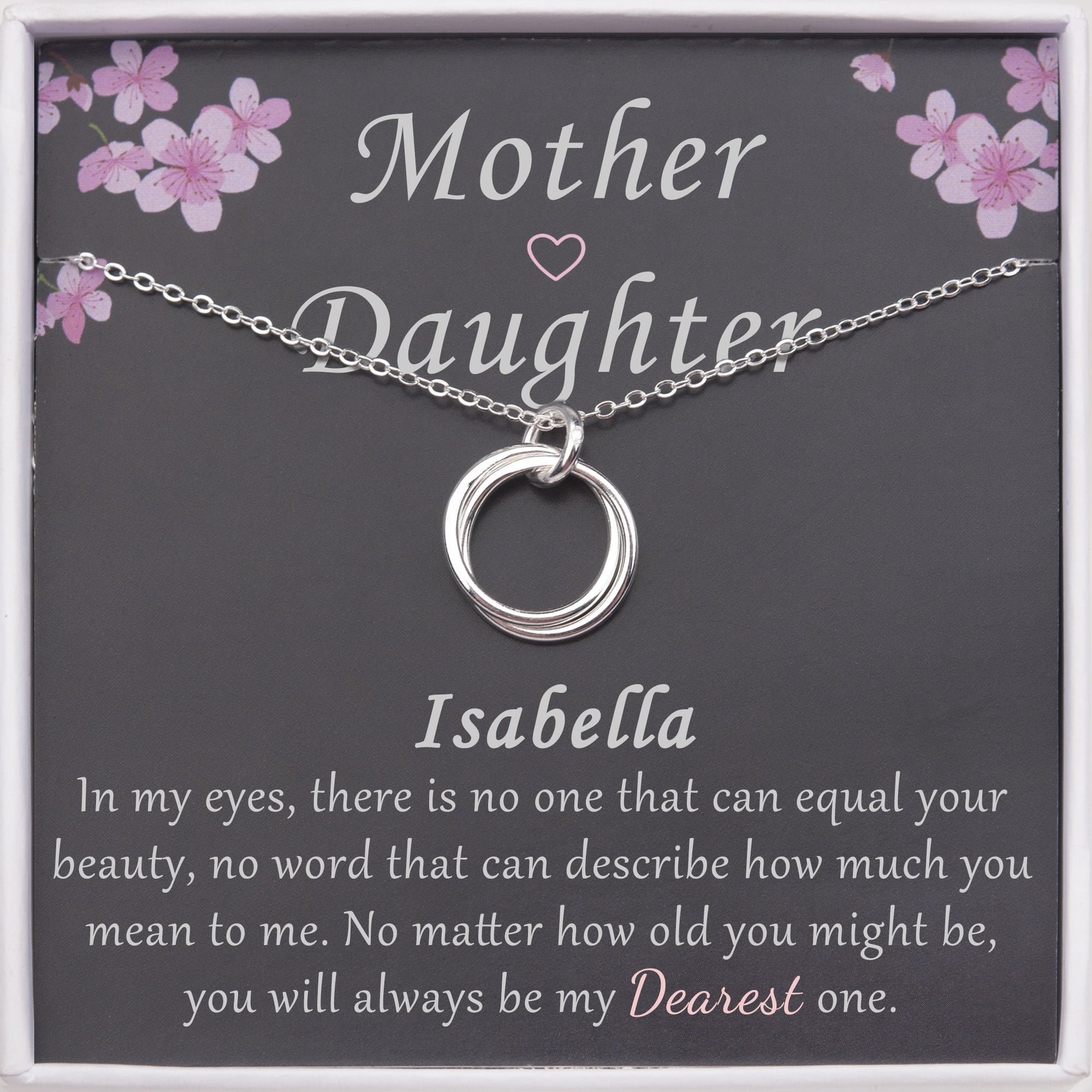 Anavia Mothers-Daughter Necklace, 925 Sterling Silver 2 Circles Necklace Gift for Mom，Mother's Day Gifts for Mom -[Add a Name]