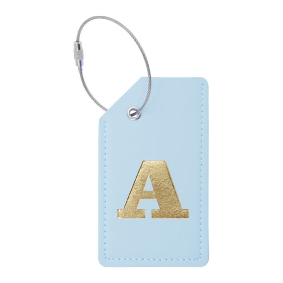 Unique Bargains 1 Pc Letter A Luggage Tag for Travelling Light Blue PU
