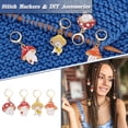 thumbnail image 4 of Autumn Theme Alloy Enamel Mushroom Elf Charm Locking Stitch Markers Golden Tone 304 Stainless Steel Lobster Claw Clasp Locking Stitch Marker, 4 of 6