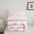 thumbnail image 6 of Manfei Kawaii Bow Bedding Comforter Set,Girls Bow Knot Twin Comforter Sets,Pink White Bedding Set,Breathable Bedroom Decorative Reversible,2pcs, 6 of 8