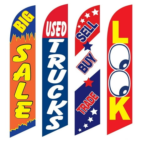 4 Advertising Swooper Flags Big Sale Used Trucks Sell Buy Trade Look