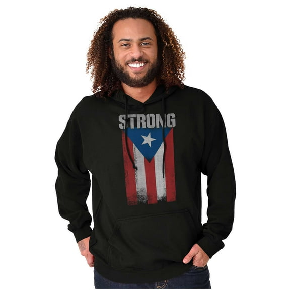 Puerto Rican Pride Frayed PR Flag Hoodie Sweatshirt Women Men Brisco Brands S
