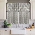 thumbnail image 2 of Gray Geometric Curtain Valances Set Modern Abstract Art Striped Plaid Woven Texture Kitchen Curtains 24&nbsp;inch Length Rod Pocket Valance and Tiers 3 Piece Set Small Bedroom Bathroom Laundry Decor, 2 of 9