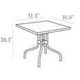thumbnail image 5 of Luxury Commercial Living 31" White and Silver Patio Square Folding Dining Table, 5 of 5