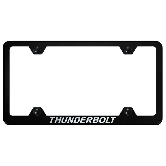 Ford Thunderbolt Laser Etched Logo Wide Body License Plate Frame (Black)