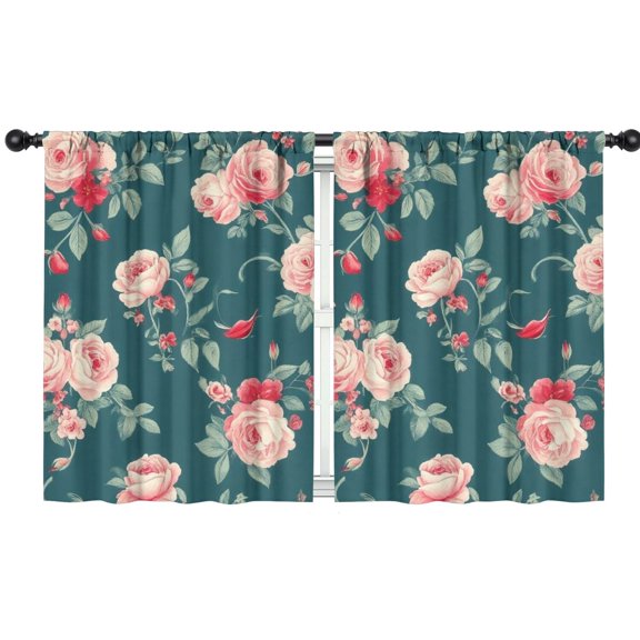 Blackout Kids Curtains,Pioneer Flower Floral Print Pattern Childrens Insulated Curtains Set Of 2,Bedroom Essentials,Toddler Room Decor 42"x54"