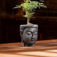 thumbnail image 6 of Decorative Flower Pot Buddha Head Planter Sculpture Resin Material with Drainage Hole for Garden Balcony Office, 6 of 8