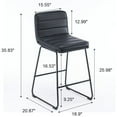 thumbnail image 2 of Home 2 Office 26" Lakeview Faux Leather Barstools in Black (Set of 3), 2 of 8