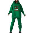thumbnail image 2 of Puntoco Mujer Estampado De Navidad Invierno Felpa Moda Casual Con Capucha Manga Larga Pantalones De Dedo Con Fugas Suéter Cepillado Dos Liquidación Puntoco Puntoco-4517, 2 of 6