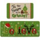 thumbnail image 1 of Juego de 2 alfombras de cocina con decoraciones navideñas, alfombrillas de invierno de perfil bajo, decoraciones navideñas para el hogar y la cocina, 1 of 5