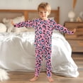 thumbnail image 6 of Pink Blue Leopard Pattern Cotton Pajamas 2 Piece Set Sleepwear Soft and Comfortable Homewear Nightwear, 6 of 7