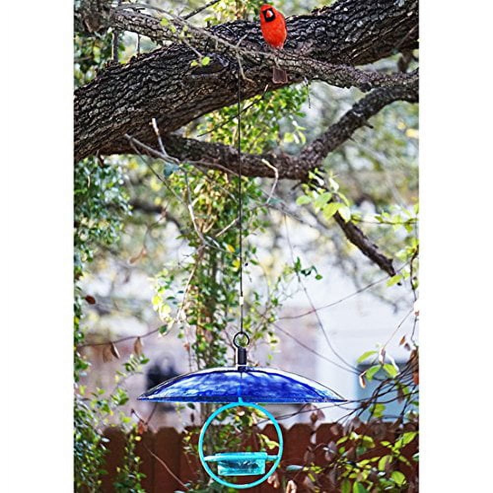 Mosaic Birds Hummble Bold Hanging Bird Feeder for Outdoors, Oriole, Finch Wild Bird Feeders - Aqua Blue