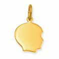 thumbnail image 1 of Collier Pendentif Tête de Garçon Plaqué Or Petit Disque Gravable Bébé Fille, 1 of 6