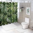 thumbnail image 7 of Orinice Tropical Plants Shower Curtain Watercolor Greens Monstera Bamboo Leaves Banana Leaves Natural Cool Jungle Rainforest Hawaiian Nature View Bathroom Curtain with hook, 7 of 7