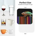 thumbnail image 6 of Honeii Chameleon Panther On Colored Pencils Print Leather Coaster Set of 4, Ideal for Safeguarding Your Furniture from Drinks Spills and Effortless Cleanup-Square, 6 of 6