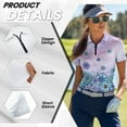 thumbnail image 5 of COEQINE Short Sleeve Golf Shirts for Women 1/4 Zip Moisture Wicking Soft Golf Tops Boho Mandela Purple Print Quick Dry Fit Polo Shirts Workout Lightweight Tennis Activewear, S, 5 of 7