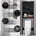 thumbnail image 5 of Walsunny Over The Toilet Storage Cabinet Bathroom Shelves Organizer Space Saver Freestanding Restroom Shelf with Doors Anti-Tip Device Adjustable Shelf Black, 5 of 8