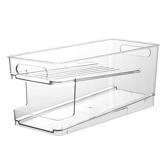 Organisateur de Canettes de Soda Grand Distributeur en Plastique pour Canettes de Soda/pop Organisateur de Rangement Distributeur Automatique à Double Couche pour Réfrigérateurs Camping RV