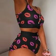 thumbnail image 4 of Bjutir Short Sets For Women Outfit Sexy Printing Pajamas Sleeveless Cami Shorts Lingerie Sleepwear Set Black L, 4 of 4