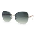 thumbnail image 4 of Womens Rimless Butterfly Metal Chain Jewel Arm Fashion Sunglasses Gold White - Green, 4 of 8