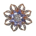 thumbnail image 1 of Bufanda de seda con diamantes de imitación para mujer, anillo con Clip, bufandas de flores de lujo, soporte con hebilla platino jinwen Broche de loto, 1 of 8
