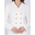 thumbnail image 4 of DARING DIVA Tweed Blazer Collared Double Breasted A-Line Dress S White, 4 of 6