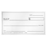 Reusable Big Check for Presentation, 30 x 16 in Large Oversized Dry Erase Plaque for Endowment, Donations