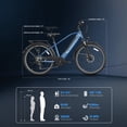 thumbnail image 2 of YareYi Roamer 26" Electric Bike for Adults, 750W Rated Motor Commuter Ebike with 48V 11Ah Removable Battery, 62-Mile Range, 28 MPH, 7-Speed, Blue, 2 of 8