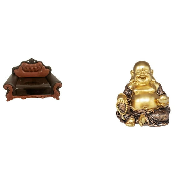 Sofá en miniatura para muñecas,Muebles de casa de muñecas,modelo de sofá europeo,decoración,Modelo de silla individual Mini Bench Chair sofá,Estatua de Buda,Figuras de estatuas de Buda